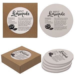 Round Absorbent Stone Coaster 4 Pack