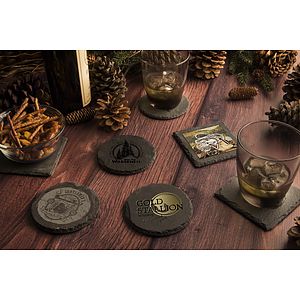 Round Slate Coaster Set
