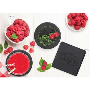 Round Slate Coaster Set