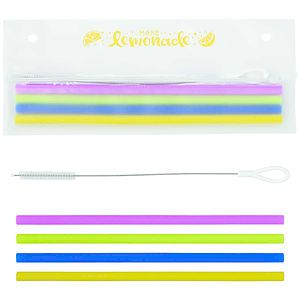 Reusable Silicone Straw Set