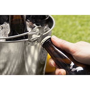 5 Qt Galvanized Ice Bucket w/Bottle Opener