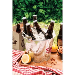 5 Qt Galvanized Ice Bucket w/Bottle Opener