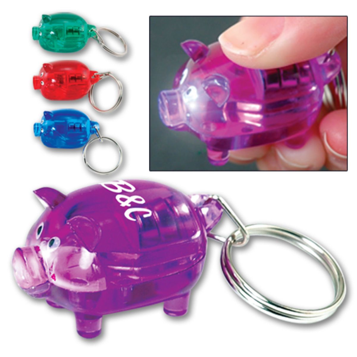 Light Up Piggy Keytag