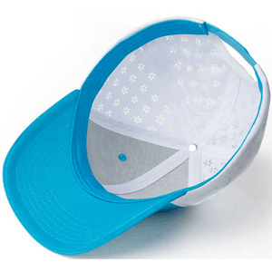 Premium 6-Panel Structured halfmoon buckram Breathable Back Panel Cap