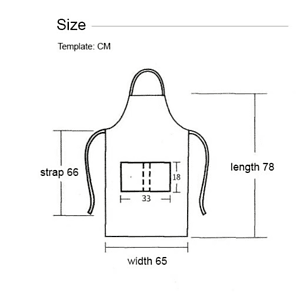 14 oz. Poly-Canvas Kitchen Apron w/ Leather accent & 2 front pocket 30"L x 25.6"W
