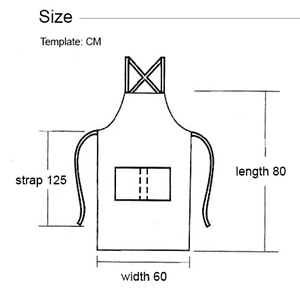 14 oz. Thick Canvas Kitchen Apron w/ Cross Straps & 3 Pockets