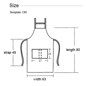 12 oz. Serge Kitchen Apron w/ Shoulder strap & 2 pockets