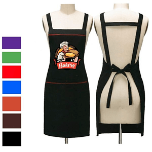 12 oz Woven knitted Kitchen Apron w/ Coloful Trim & 2 pocket