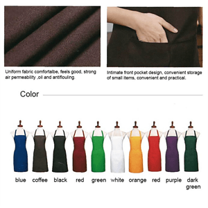 8 oz. Uniform fabric hang neck Kitchen aprons w/ 2 pockets