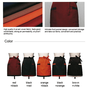 12 oz. Woven Waist Apron w/ Color trimmed bottom & 2 pockets