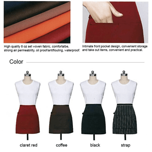 12 oz. Woven frock fabric Waist Apron w/ 2 adjacent pockets