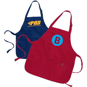 7.5 oz Multipurpose Apron w/ Custom Logo & Adjustable Neck Strap USA Decorated (22" x 24")
