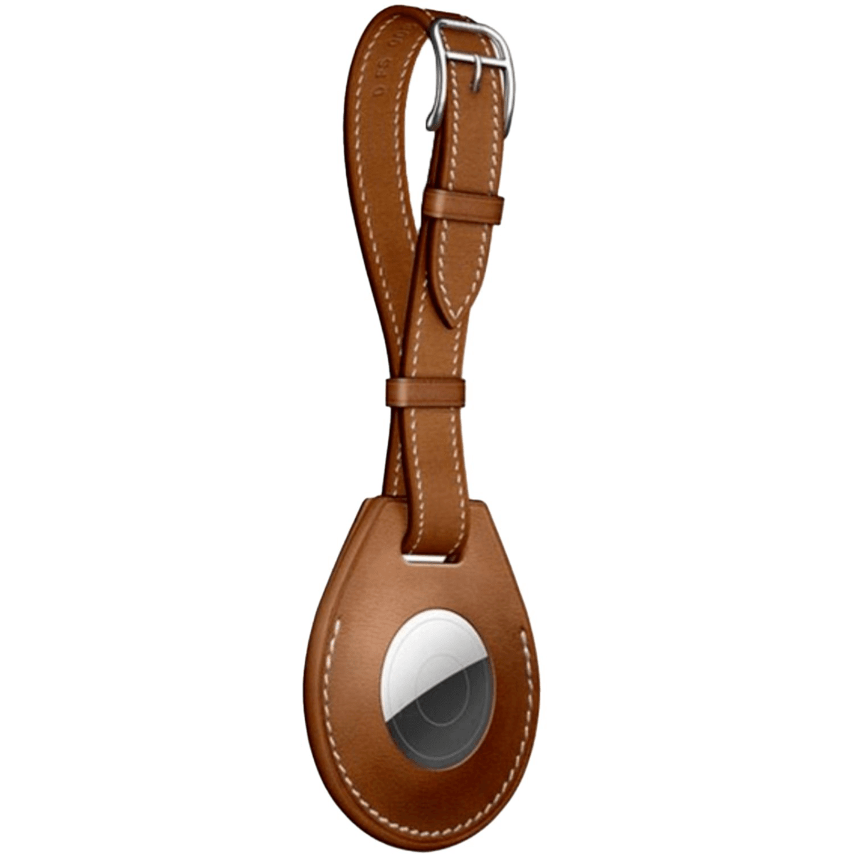 Custom leather airtag holder w buckle closure keyring Order Swag