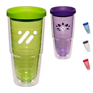 24 oz Foggy Double Wall Acrylic Tumbler w/ Custom Imprint