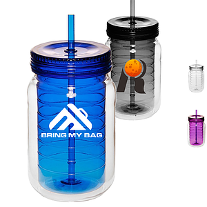 18 oz Classic Acrylic Tumbler w/ Matching Lid & Straw Custom