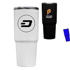 32 oz Double Wall Plastic Tumbler w/ Matching Slide Lid