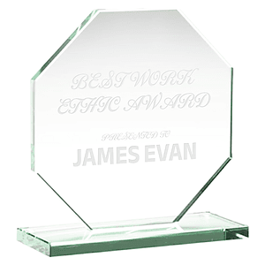 7.5" Octagon Jade Glass Award