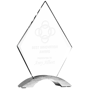 8.5" Diamond Cosmic Glass with Silver Base Award
