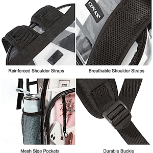 Water-resistant Heavy Duty Clear PVC Transparent Backpack