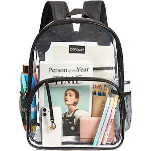 Water-resistant Heavy Duty Clear PVC Transparent Backpack