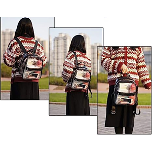 Mini Clear PVC Transparent Backpack with Front Accessory Pocket