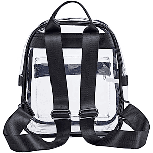 Mini Clear PVC Transparent Backpack with Front Accessory Pocket