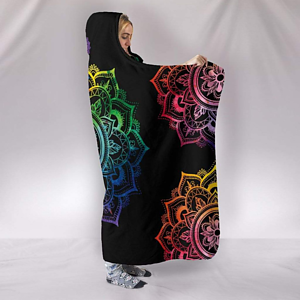 50" x 80" Hooded Sherpa Crystal Velvet Sublimation Cloak Blanket