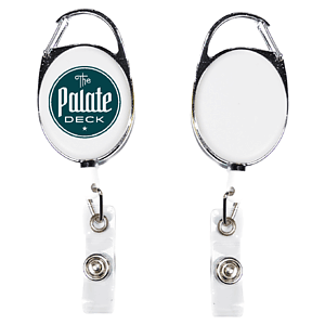 Both Side Plain Oval Carabiner Retractable Badge Reel