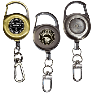 Outdoor Zinc Alloy Round Carabiner Badge Reel w/ Lobster
