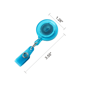 Transparent Round Badge Reel Holder w/ Match Color Strap