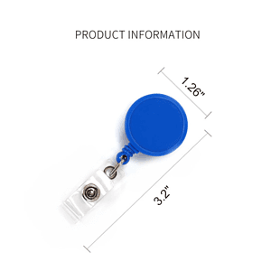 Large Retractable Round Badge Reel w/ Bulldog Clip