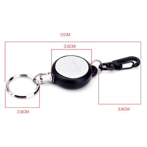 Swivel Carabiner Badge Reel w/ Keyring attachment