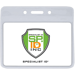 4"W x 3"H rPET Clear Vinyl Horizontal Badge Holder