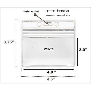 4x3 inch Zip-lock Heavy Duty Badge holders