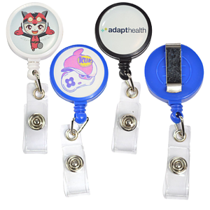 Large Retractable Round Badge Reel w/ Belt Clip