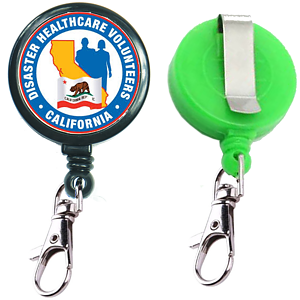 Large Retractable Round Badge Reel w/ Lobster Claw & Belt Clip