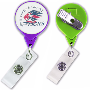 No-Twist Round Retractable Badge Reel w/ Bulldog Clip