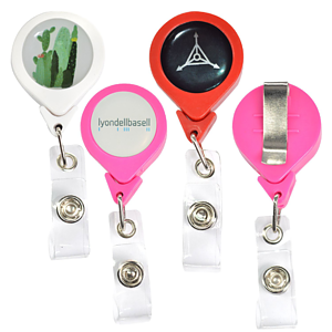 No-Twist Retractable Round Badge Reel w/ Belt Clip