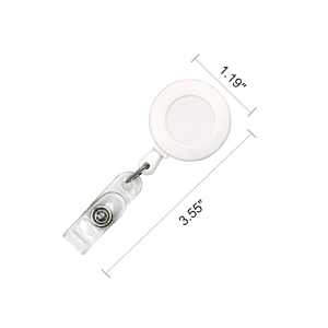 Round Frosted Badge Reel Holder w/ Belt Clip