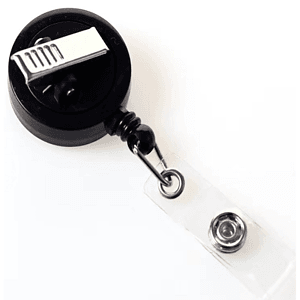 Retractable Round Badge Reel Holder w/ Rotating Bull Dog Clip
