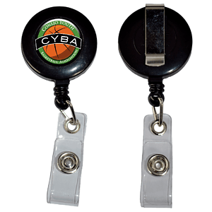 Retractable Round Badge Reel Holder w/ Belt Clip