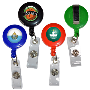 Retractable Round Badge Reel Holder w/ Belt Clip