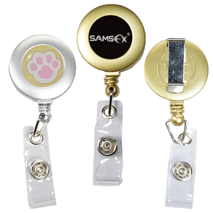 Painting Color Round Badge Reel Holder w/ Belt Clip