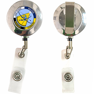 Metal Retractable Round Badge Reel w/ Belt clip backing