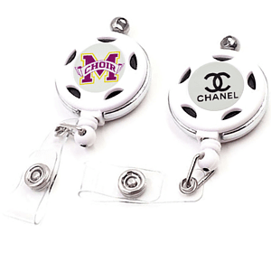 Metal Frame Round Badge Reel Holder w/ Belt clip