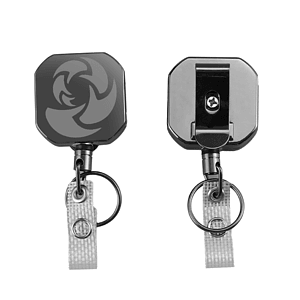 Square Heavy Duty Metal Badge Reel w/ Belt Clip