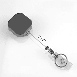 Square Heavy Duty Metal Badge Reel w/ Belt Clip