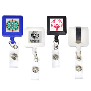 Square Retractable Badge Reel w/ Belt Clip