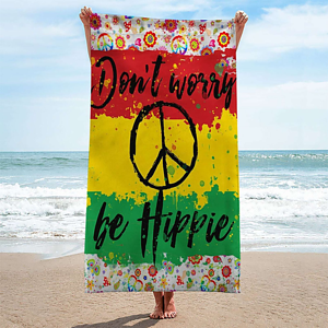 25"x 50" Sublimated Plush Microfiber Beach Towel