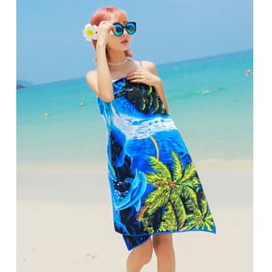 25"x 50" Sublimated Microfiber Sand Proof Beach Towel